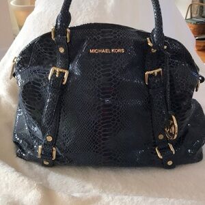 Michael Kors blue snake skin bag